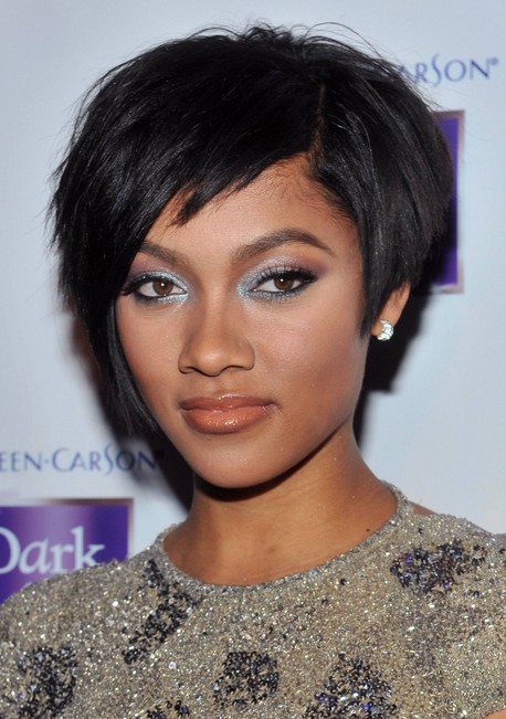 Bria Murphy Kort Zwart Pixie Cut voor Prom