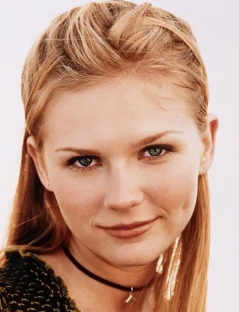  Účesy Kirsten Dunst: Cute Half-up Half-down