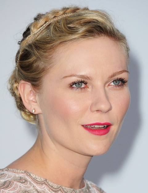 Kirsten Dunst Hairstyles: Graceful Braided Bun