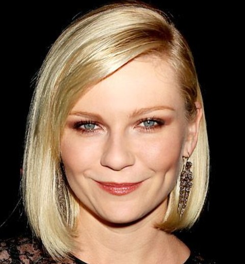 Kirsten Dunst frizurák: pimasz közepes hosszúságú Bob