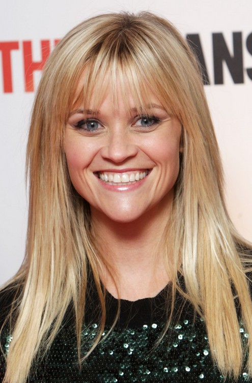 Reese Witherspoon Long Hairstyle: Reese Witherspoonin pitkä kampaus: Wispy Bangs