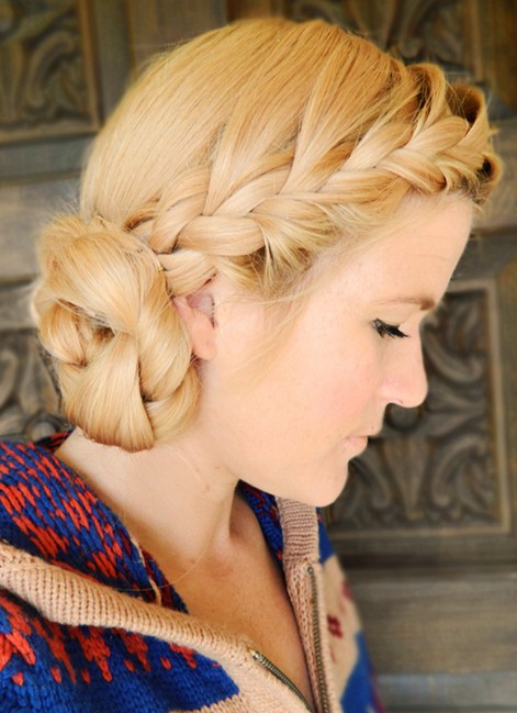 Tutoriales de moño lateral: Diy Double Braided Updo Hairstyles