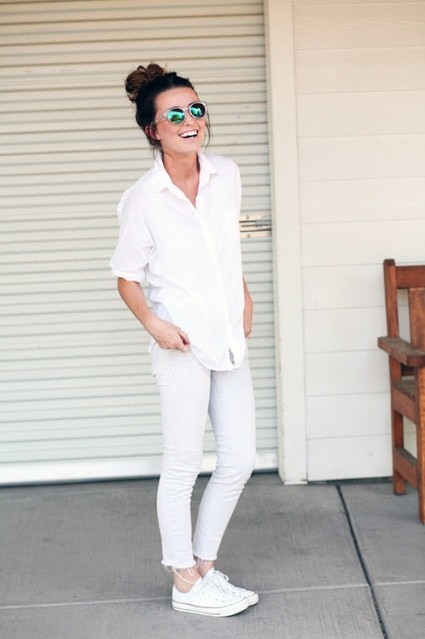 white outfit casual