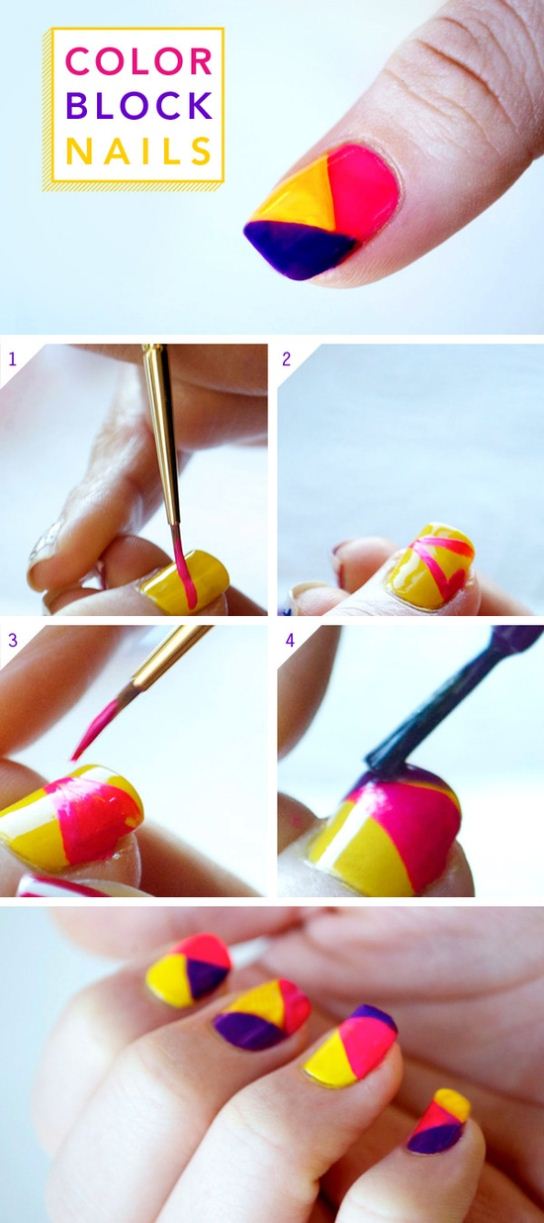 Tutorial de Uñas de bloques de color