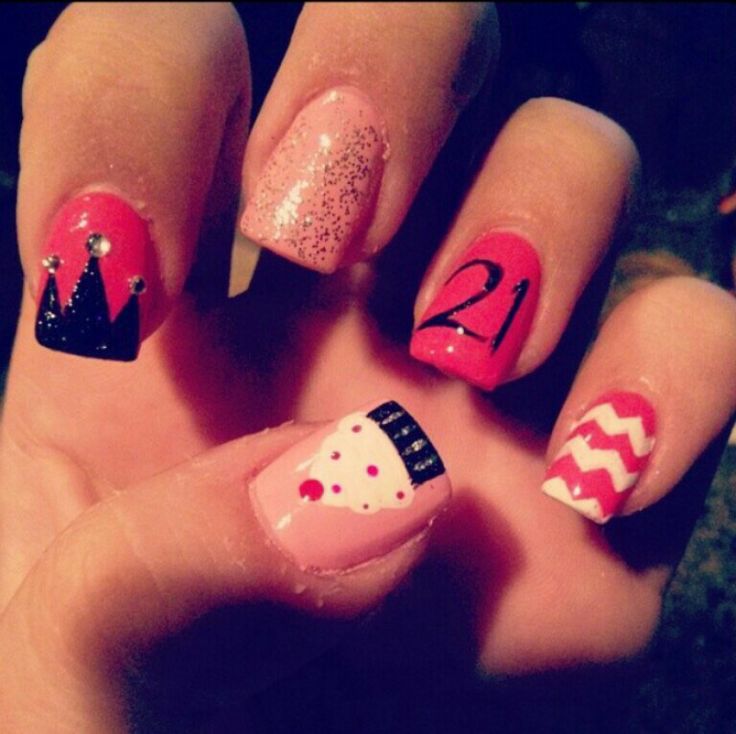 Birthday Themed Nail Arts - Pretty Designs