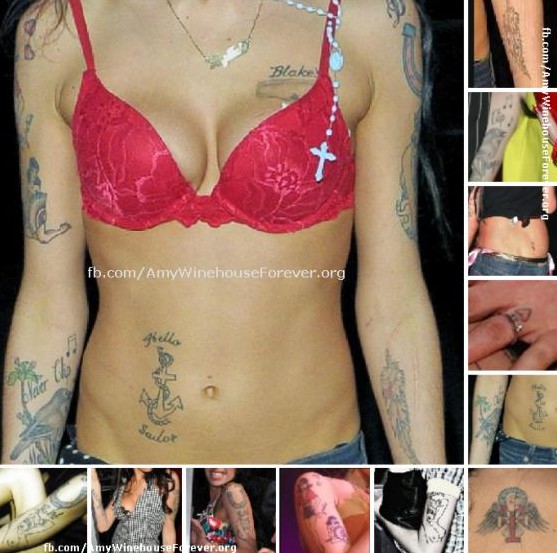 Significados de los tatuajes de Amy Winehouse