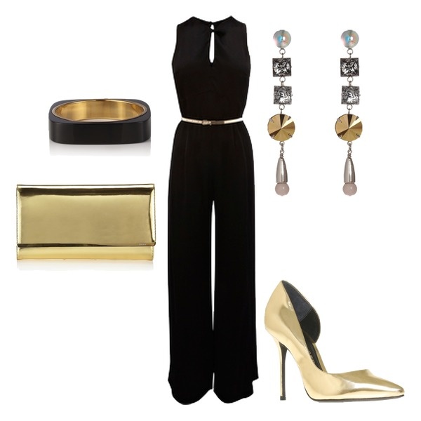 black and gold outfit casual