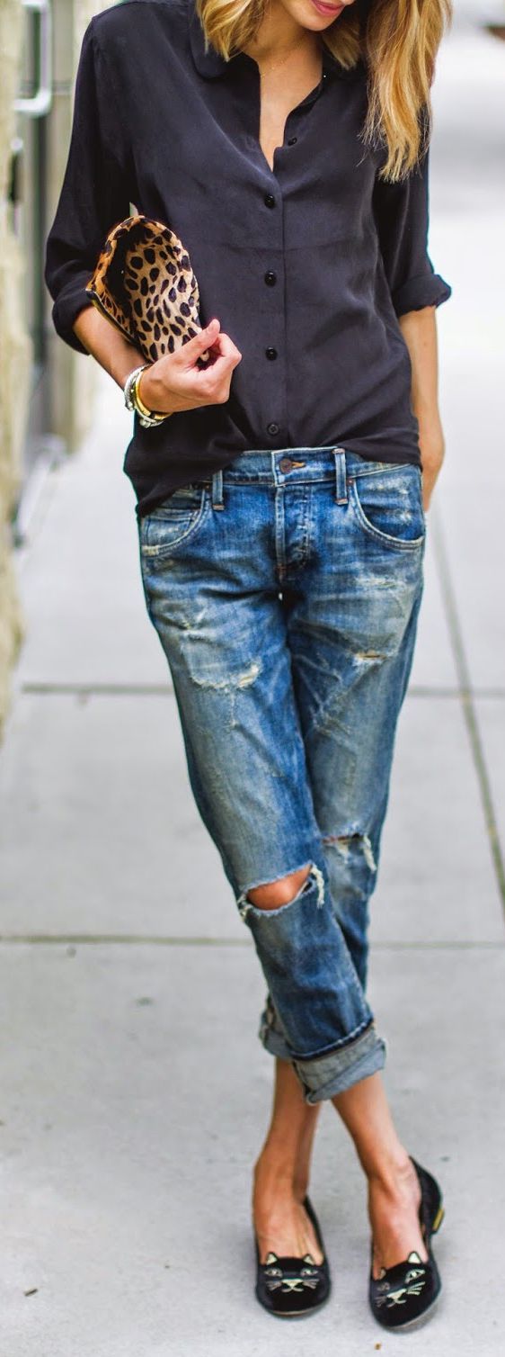 ripped and tattered jeans