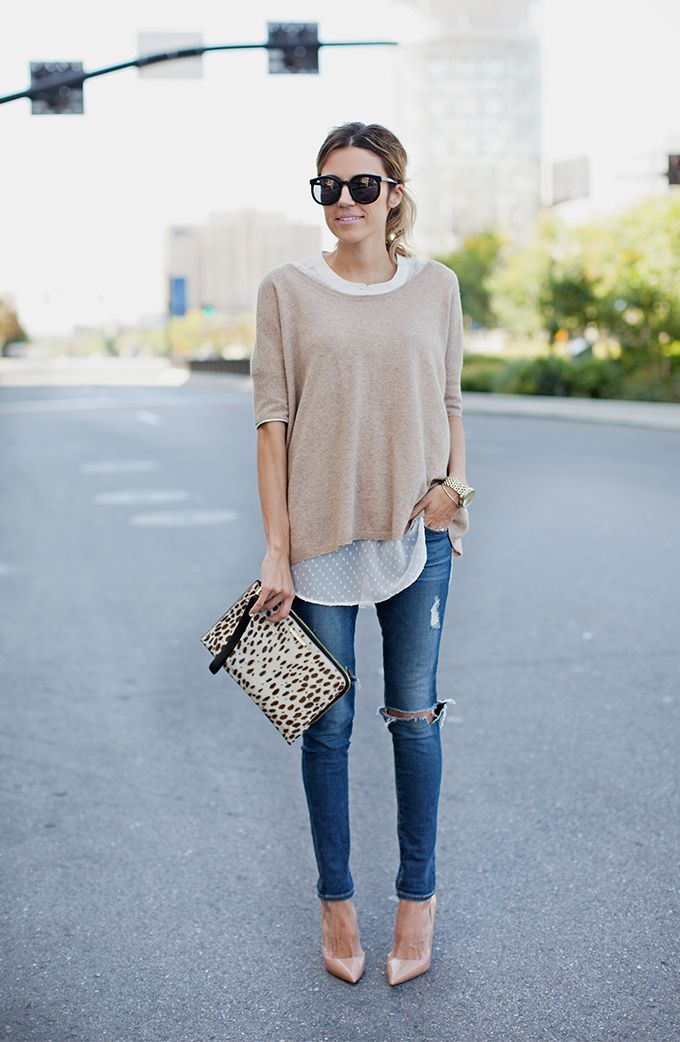 ripped skinny jeans outfit