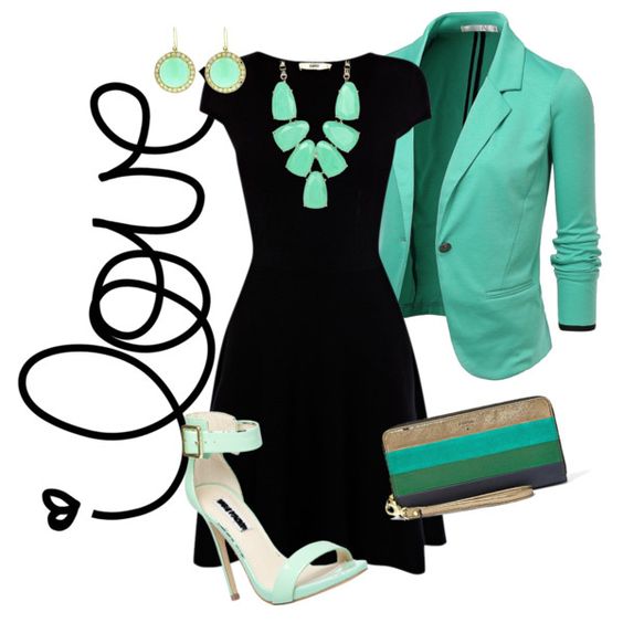 Green Sandalen en Black Dress