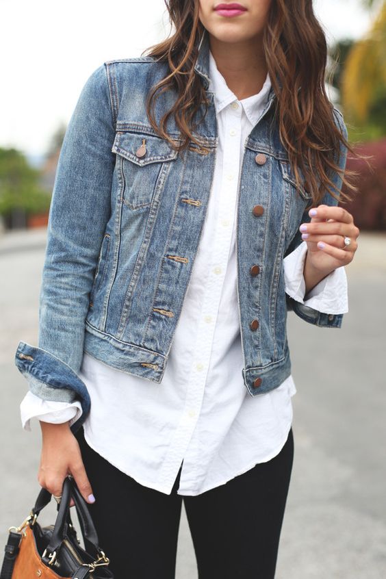 trousers with denim jacket