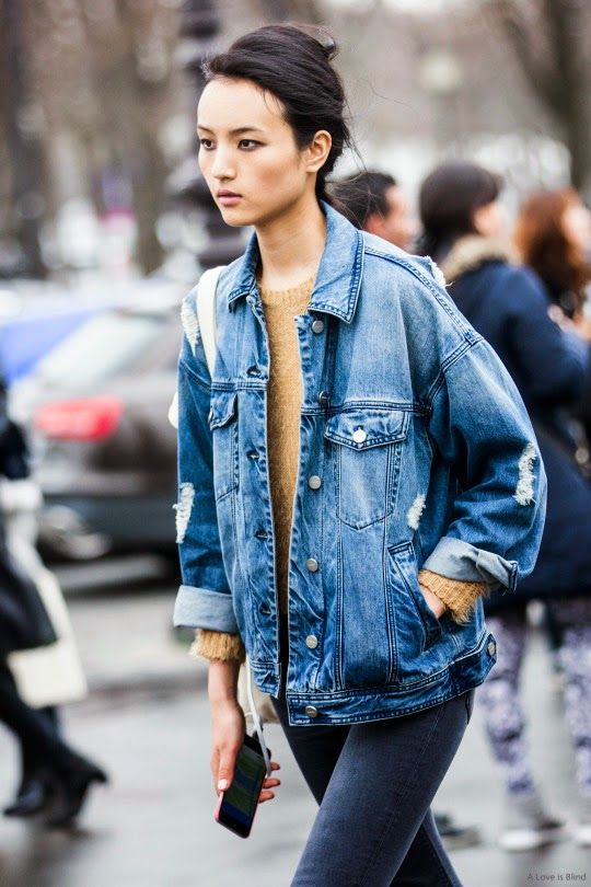 ripped jean jacket outfit