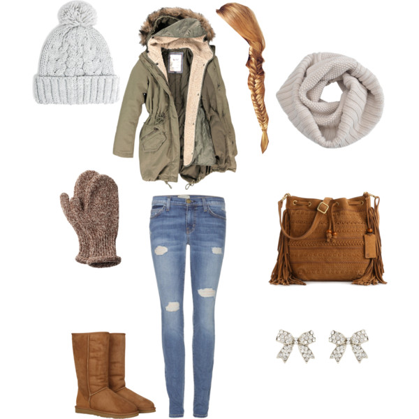 cute jean outfits for winter