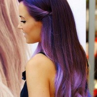 Long Wavy Purple Ombre Hair 2014