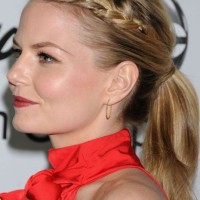 Cute Long Ponytail with Braided Crown