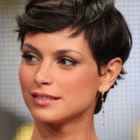 Morena Baccarin: Curly Wavy Messy Brunette Pixie Hair