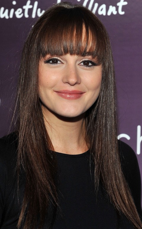 Leighton Meester Hairstyles: Straight Haircut with Bangs - Pretty Designs