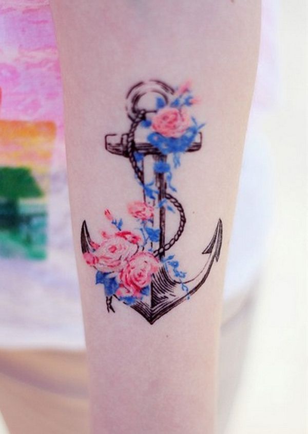30 Floral Anchor Tattoos For Women  TattooBlend