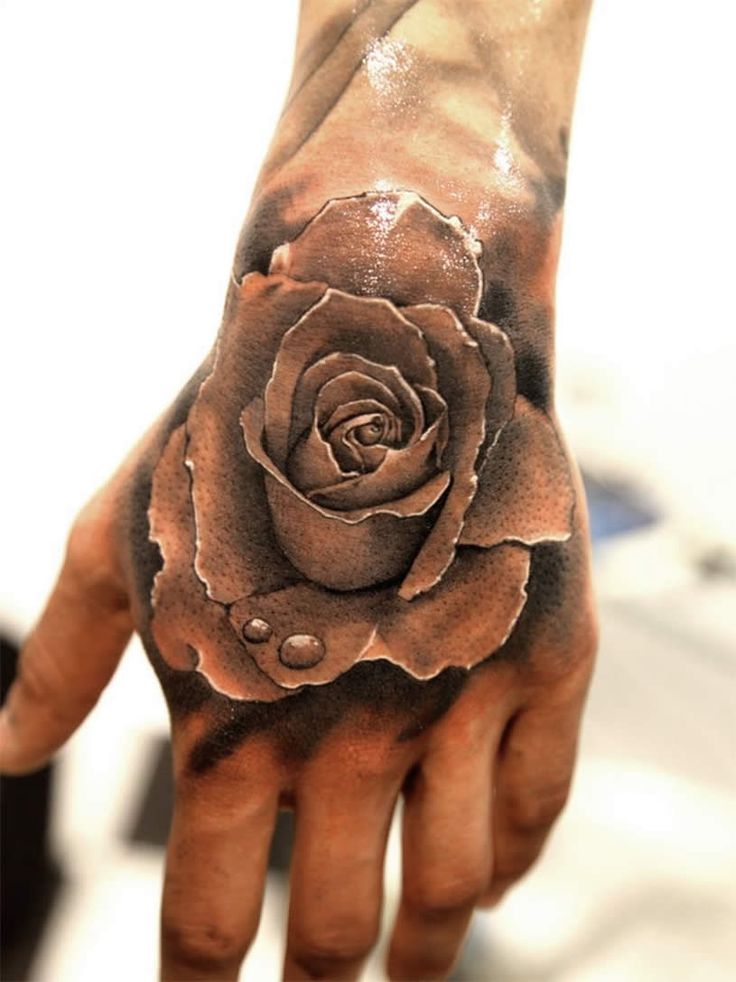 33 Cool Rose Hand Tattoo Ideas