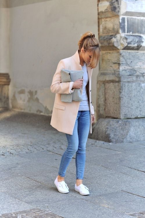 casual dress with white shoes