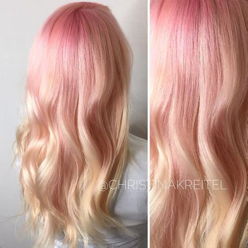 Blonde and Peach Hairstyle