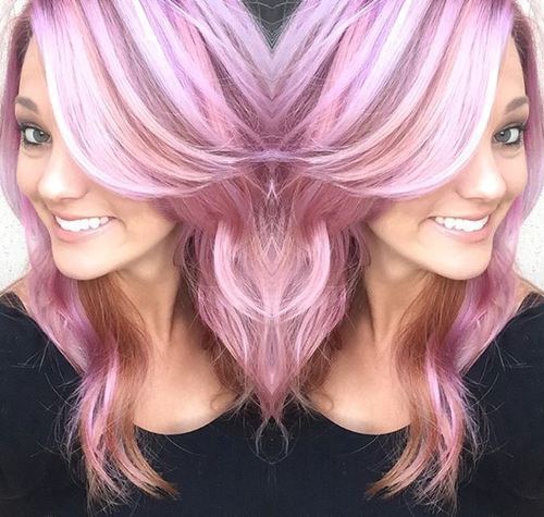 Pale Pink Wavy Hair