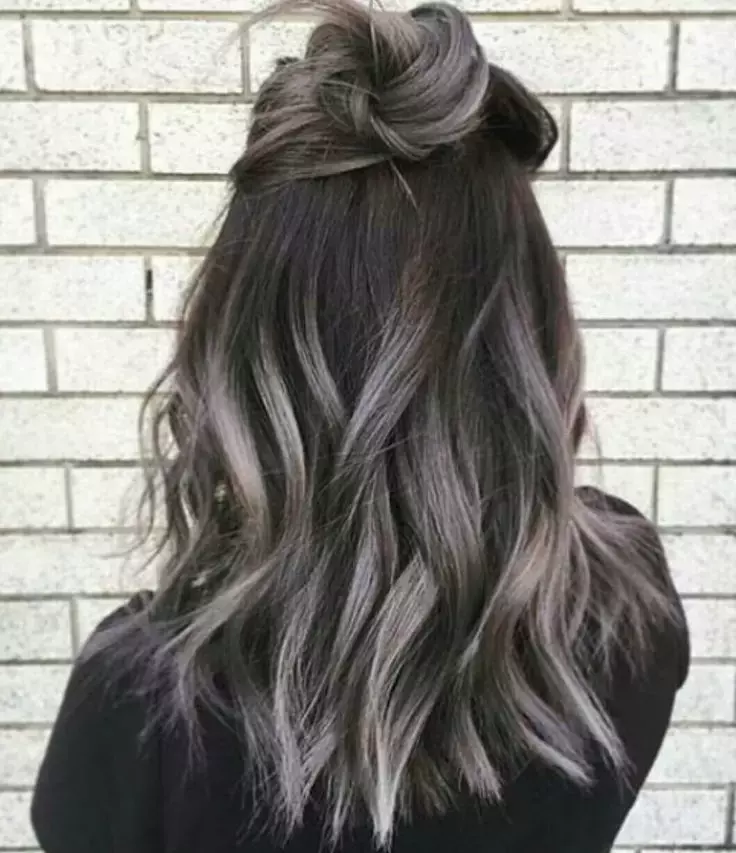 Ash Gray Half Up Top Knot