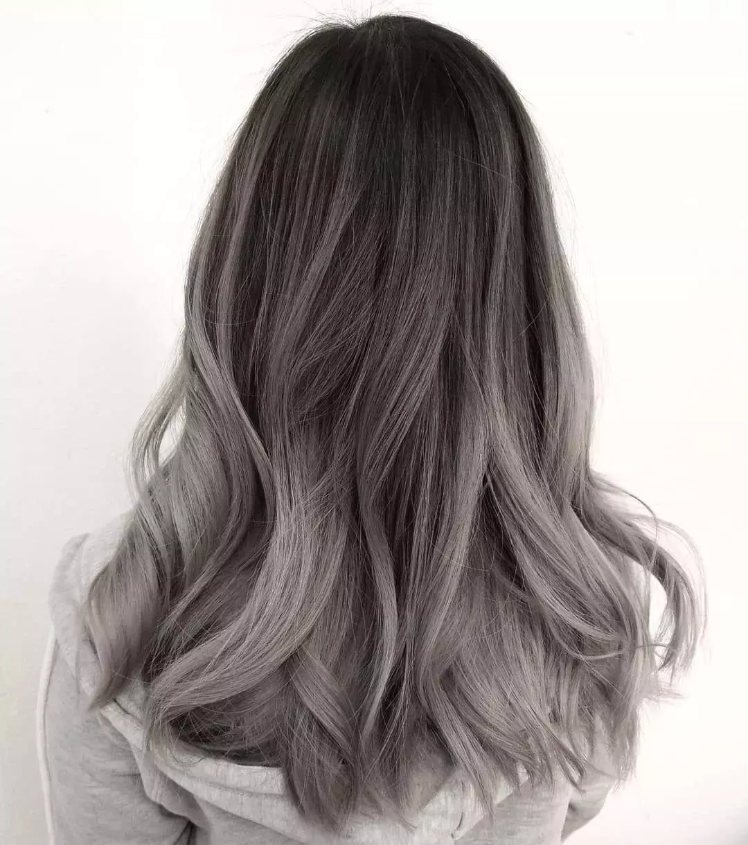 Smoky Ash Gray Balayage