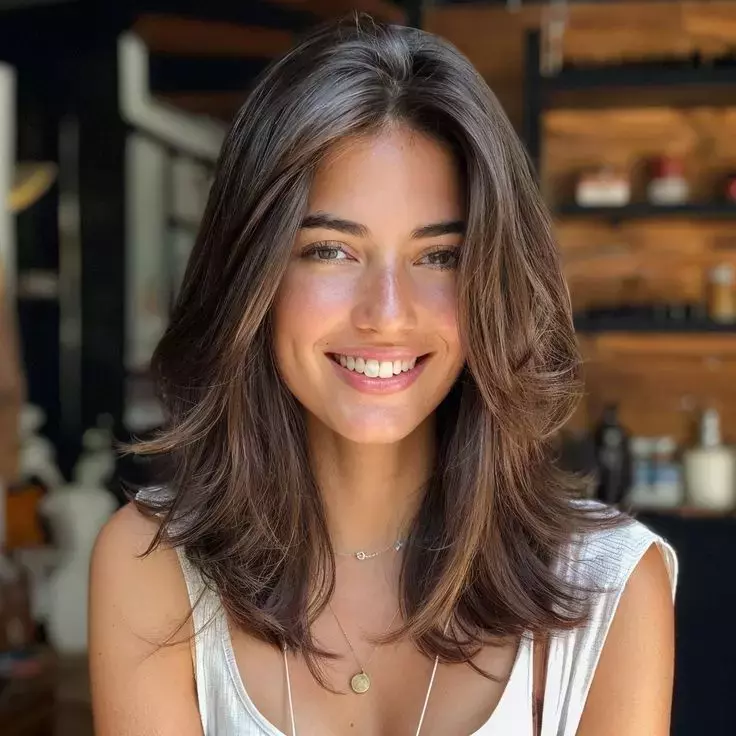 Stunning Medium Length Layered Hairstyle