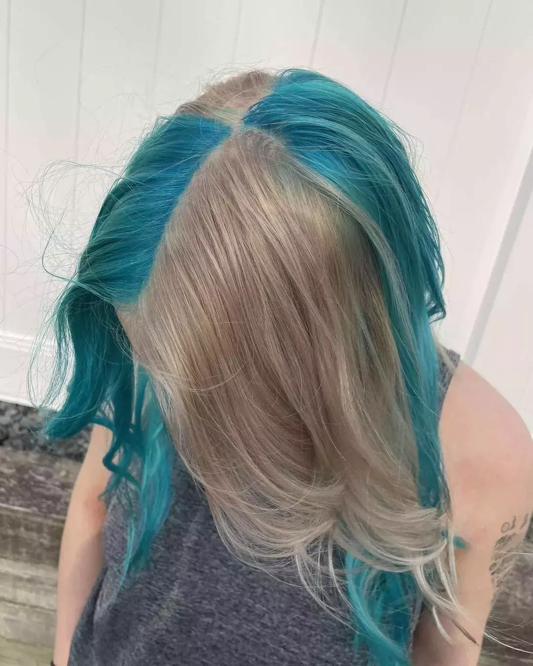 green Skunk Stripe Hair ideas