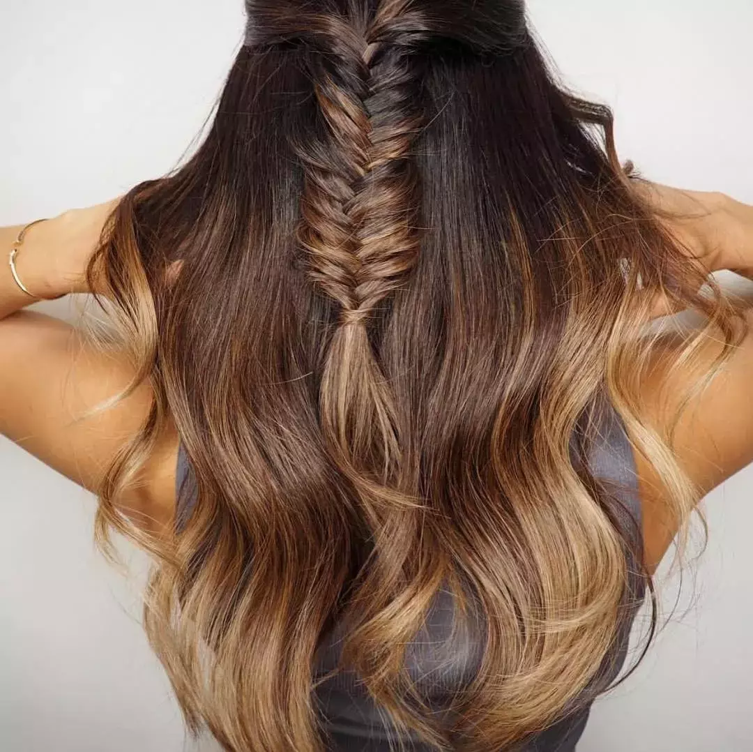 Fishtail Braid Half Ponytail