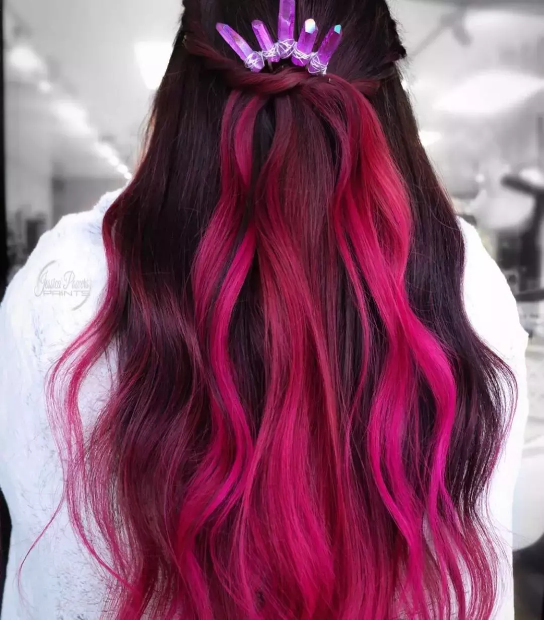 Hot Pink Magenta Balayage